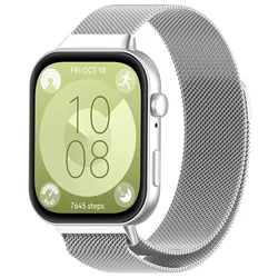 Milanese Metal Loop Bracelet Wristband for Smartwatch - Elegant Strap Accessory (Silver)