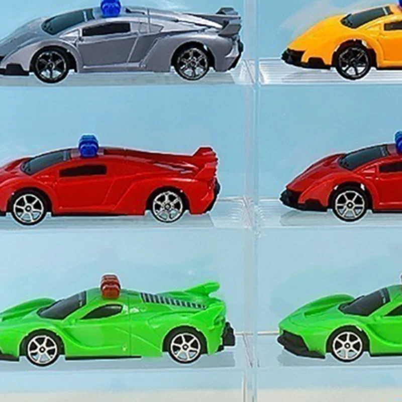 Acrylic Wheels Car Storage Box For Diecast 1/64 Storage Case Dustproof Educational Kid Boys Toys For Children Gift