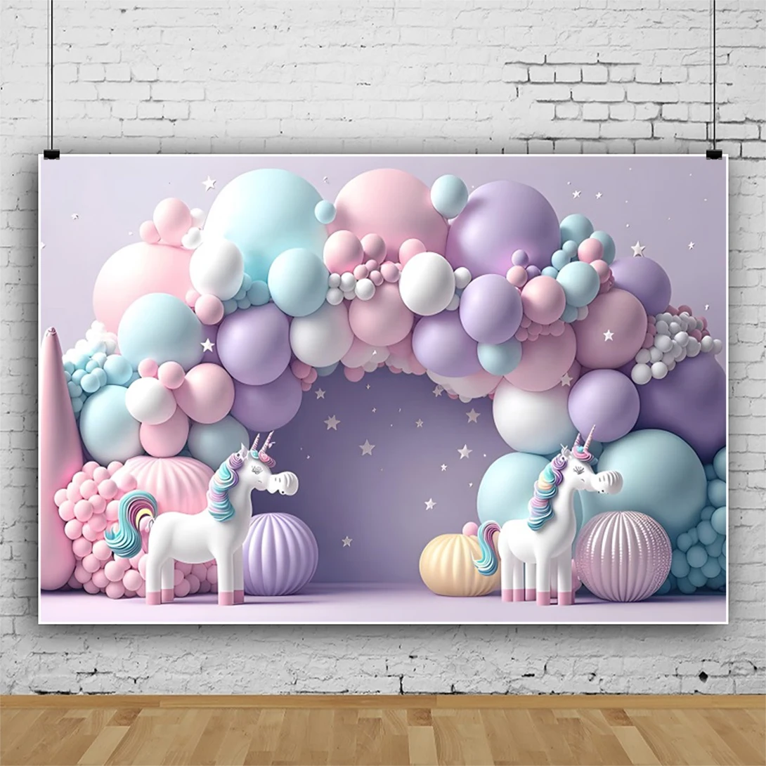 Baby 1st Birthday Backdrop Boy Girl Balloon Tent Flower Room Baby Shower Photography Background Decor Banner Photo Studio Props