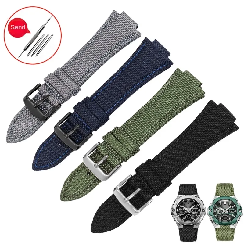 

Nylon Watch Strap Substitute G-SHOCK Heart Of Steel Series EFB-680 GST-B400 Convex Interface Canvas Watchband 26mm