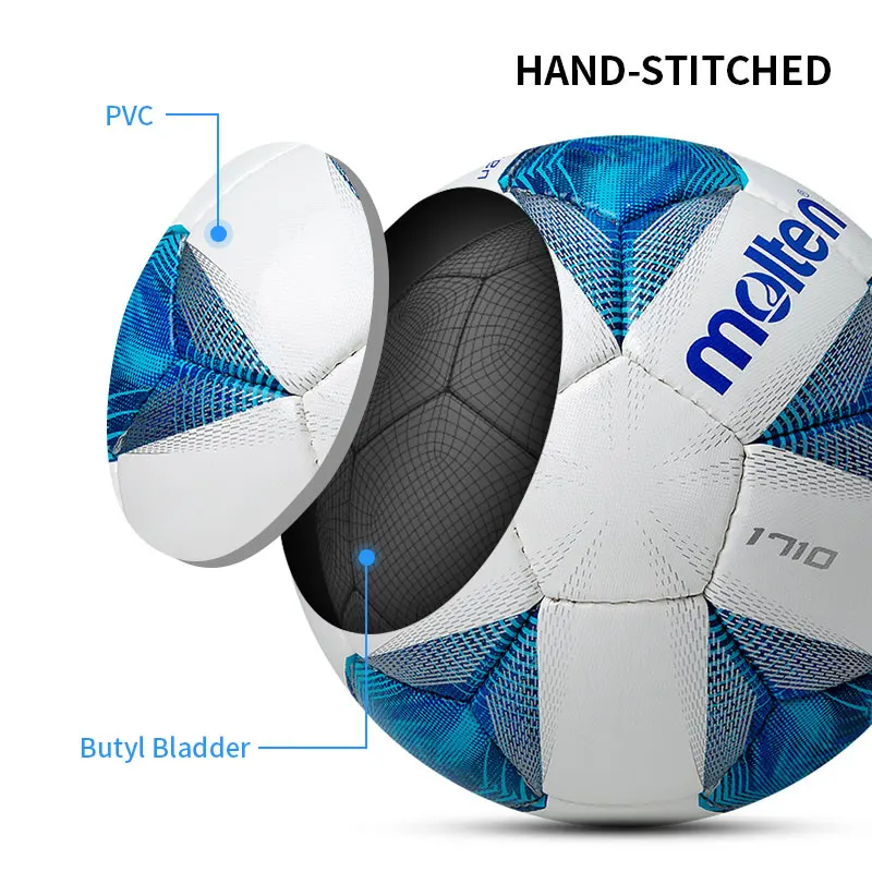Molten Soccer Balls Hand-stitched PVC Material Original Size 5/4 Football Wear-resistant Outdoor Training Competition Match Ball