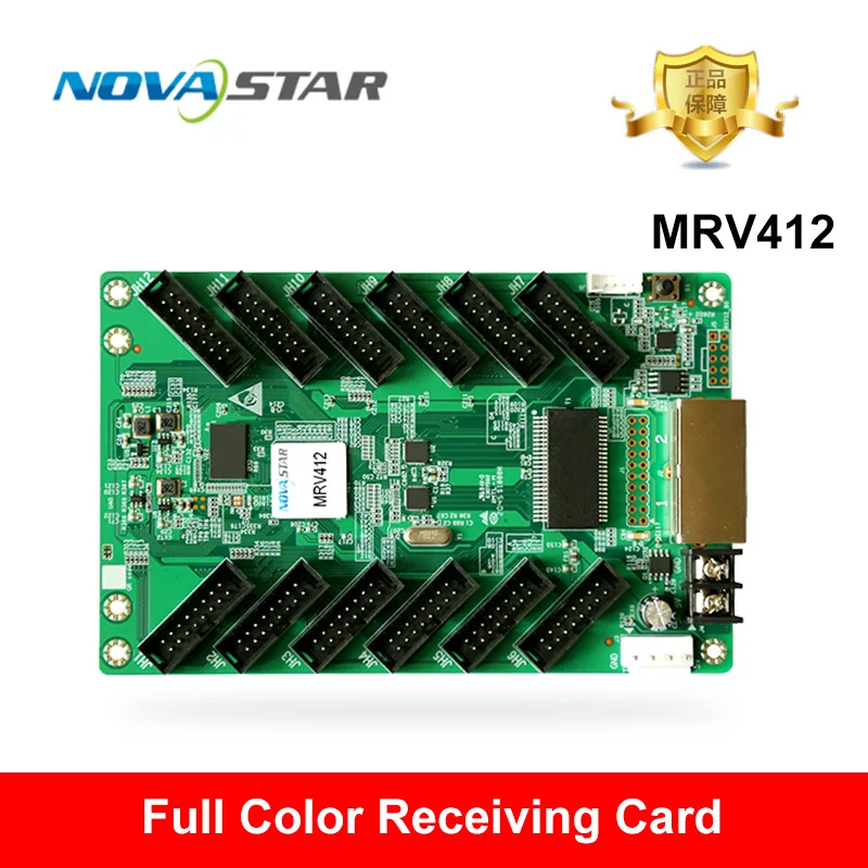 Novastar MRV412 LED Screen Display Card Full Color Large Video Screen Receiving Card 12 HUB75E Ports Interface 512x512 Pixels Controller