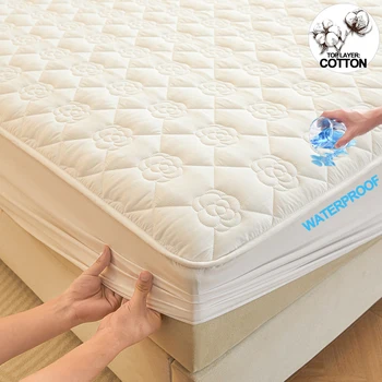 Protège-matelas imperméable matelassé de qualité supérieure, housse de matelas anti-favorable, confortable pour une expérience de sommeil fraîche 1