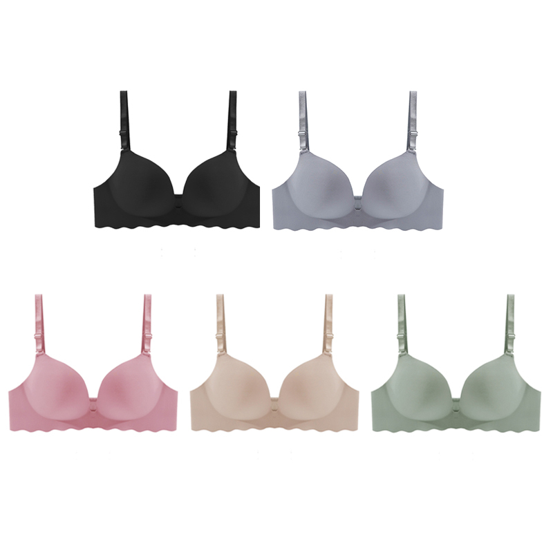  Women's Seamless Push Up Bras Soft Comfortable Underwear Anti Slip Side Support Anti Sagging Bra Sexy Deep U Bralette 