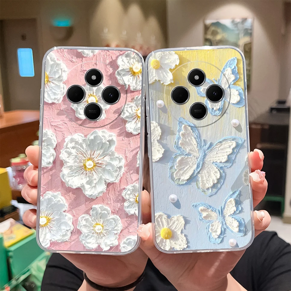 Cute Healing Pattern Clear Soft TPU Silicone Shockproof Phone Case