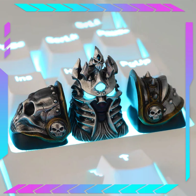 

Lich King Resin Keycap Hand-Made Customize World Of Warcraft Figure Light Transmission Keycaps For Set Pc Gamer Keyboard Keycaps