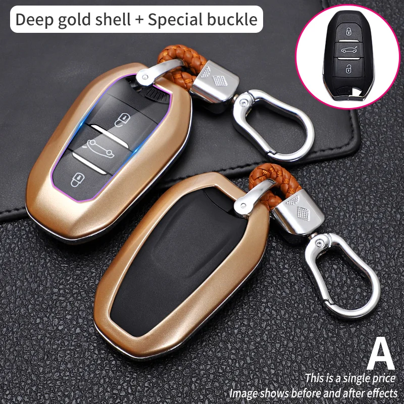 Auto In Fibra di carbonio Della Copertura Della Cassa Chiave Per Peugeot 208 308 408 508 2008 3008 4008 5008 Citroen C4 C4L C6 C3-XR Smart Accessori Auto - S414cd48b37df4764be55a881b2c15edfi