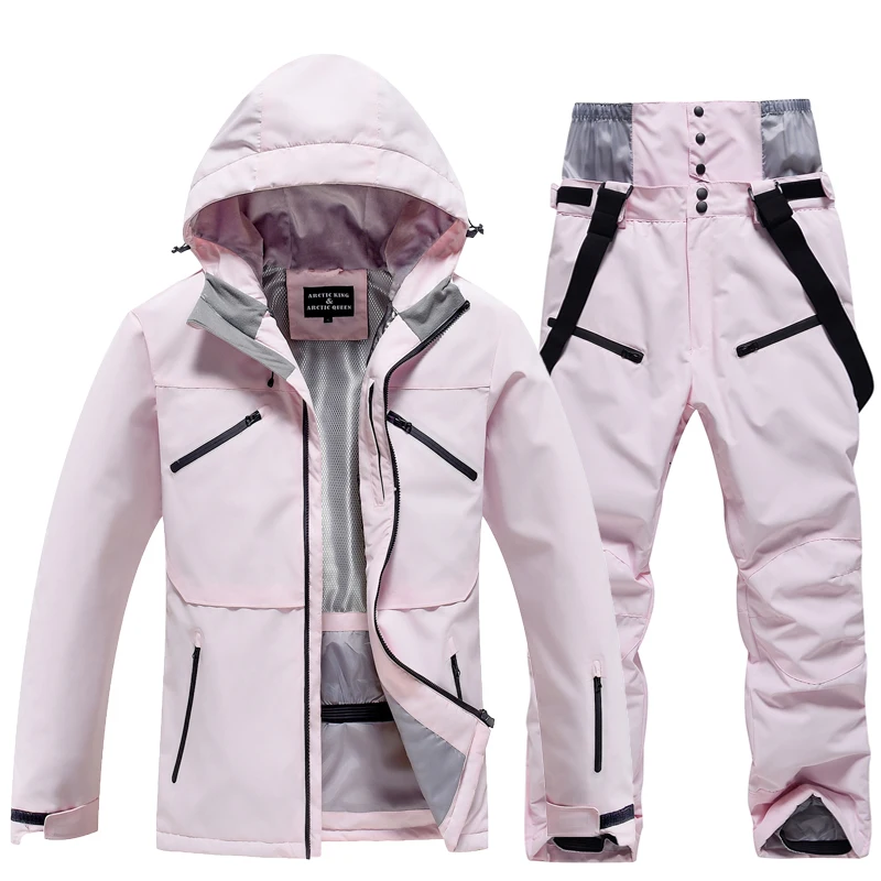 Waterproof Snow Suit for Men and Women Windproof Costumes Snowboarding Clothing Ski Sets Winter Jackets and Pants -30 Warm ski wear