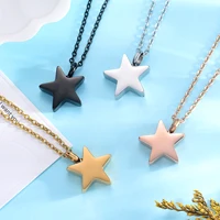 Dropshipping Stainless Steel Cremation Jewelry Five-pointed Star Shape Ashes Pendant Memorial Urn Necklace Jewelry 2