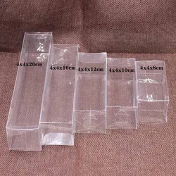 Wholesale Clear PVC Gift Boxes - Various Sizes for Weddings, Christmas, and Special Events (Set of 10) (4x4x20cm)