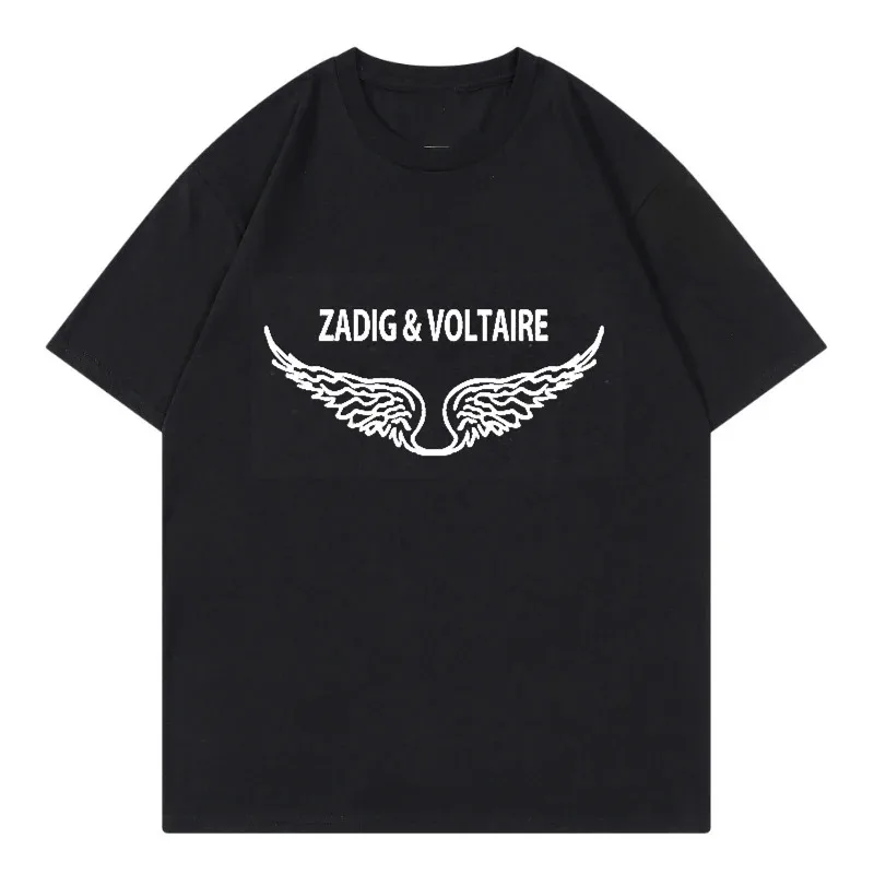 V-voltaire Zadigs Men's T-shirts Luxury Fashion Brand T-shirts Cotton Women's T-shirts Short Sleeves Tee Clothing Free Shipping