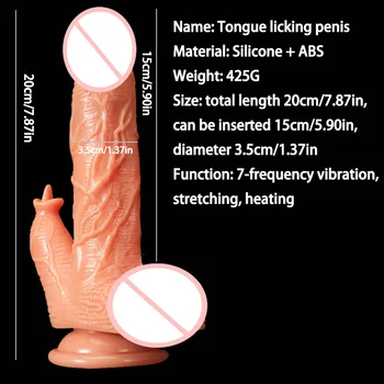 Realistic Dildo Wireless Remote Telescopic Tongue Vibrator Adult Sex Toys for Woman Big Penis Dick Vagina Female Masturbation 4