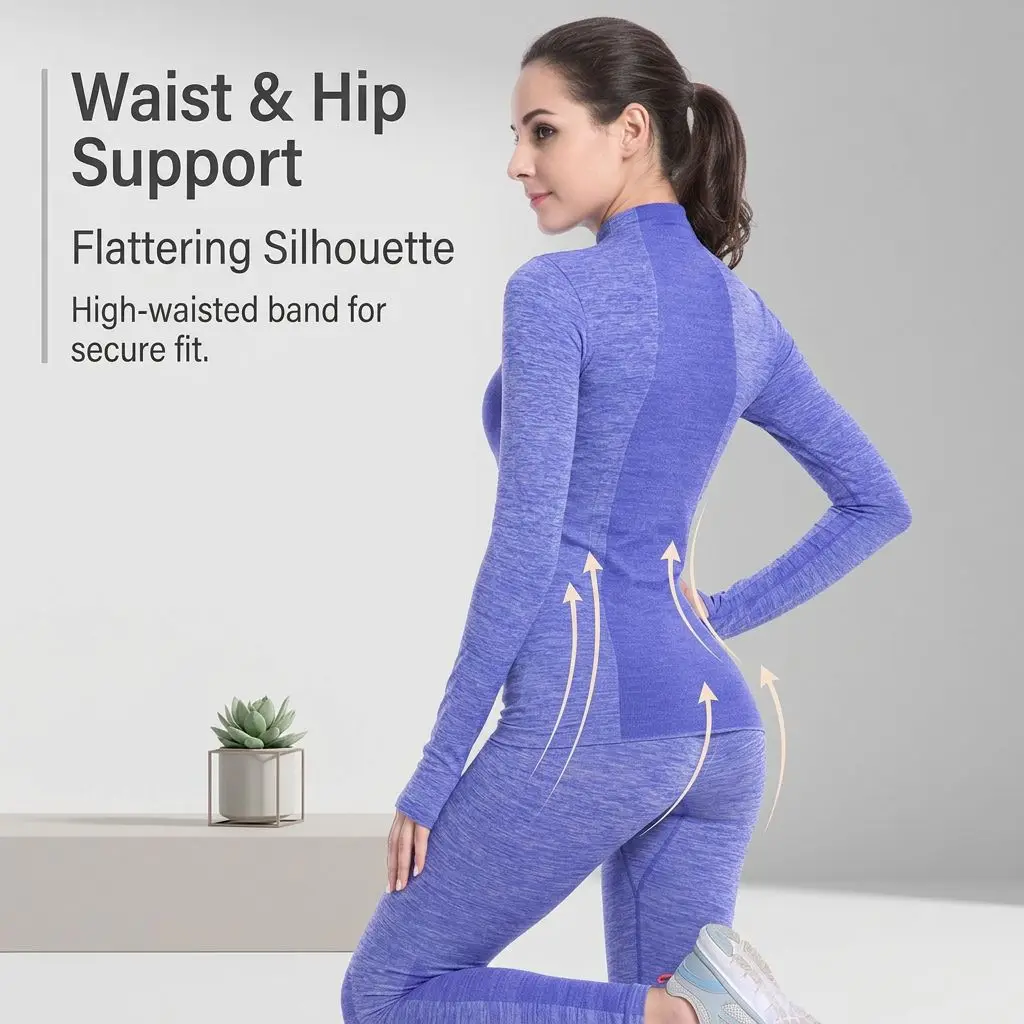 Women's Thermal Sports Yoga Set - Stylish and Warm Lingerie Ensemble