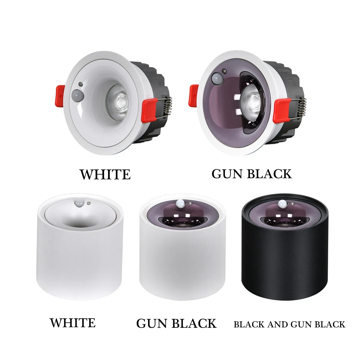 Sensor light Downlight Human Sensing Spotlight 9W 12W 85-265V Anti-glare Surface Mount for hallway/balcony
