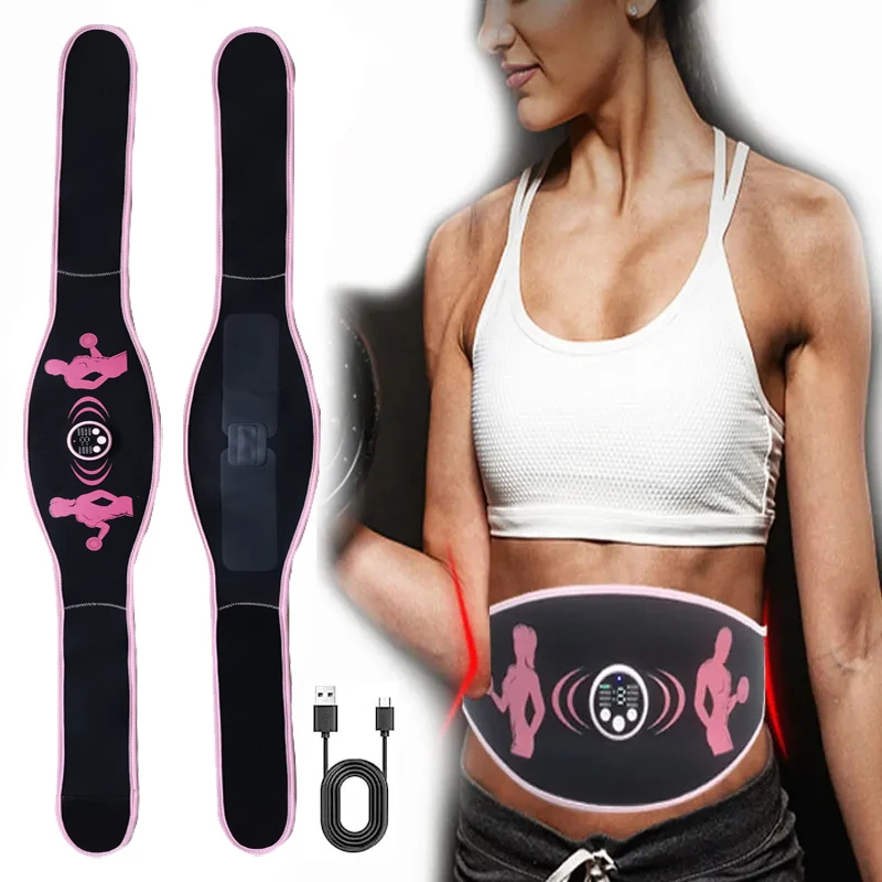 Slimming Massage Belt Muscle Toner EMS Abdominal Toning Belt Body Belly Fitness Trainer For Abdomen Arm Leg Waist Weight Loss muscle stimulator abdominal muscle stimulator