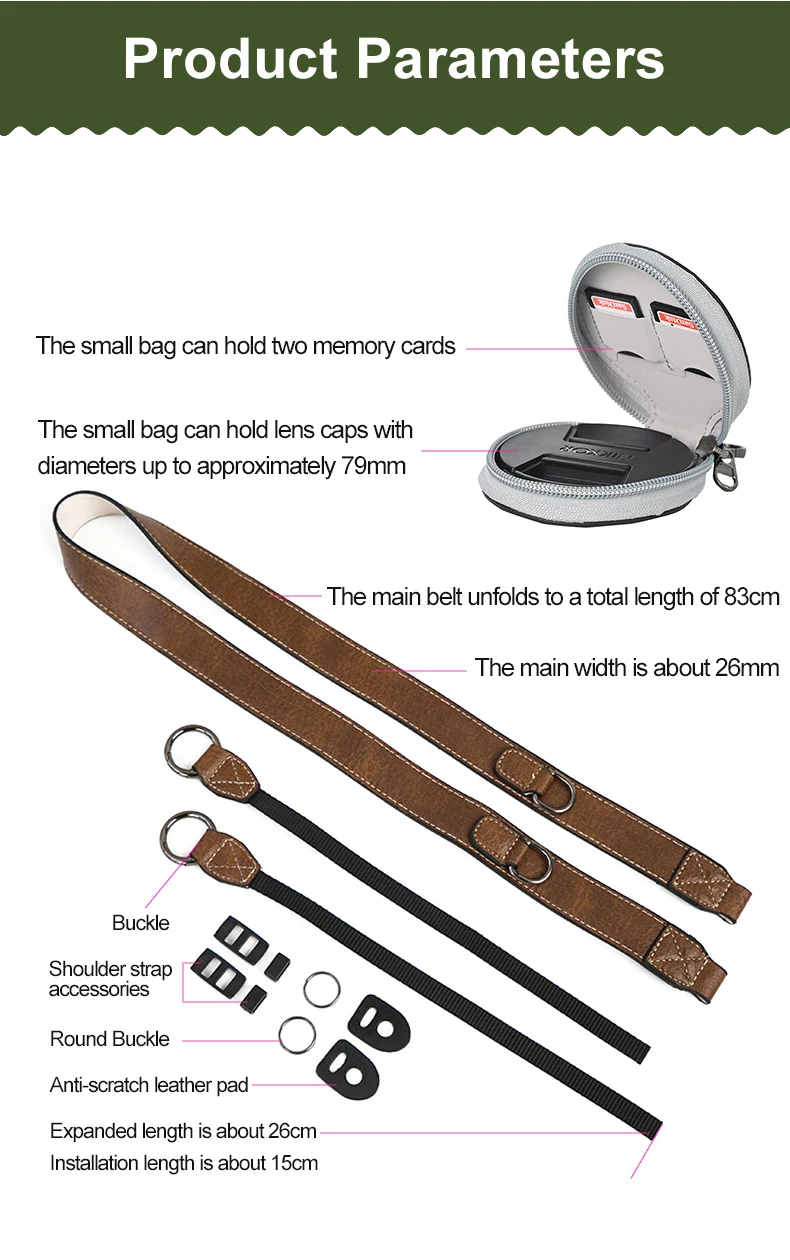 Camera Strap Shoulder Strap Neck Handy for Mirrorless SLR camera Retro Leather Iconic Brand Fuji Iconic Brand Pentax Nikon Universal Bag
