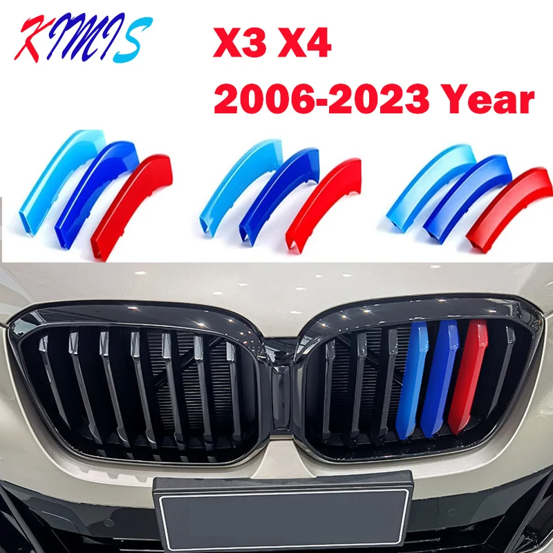 3pcs ABS Germany Flag Color Car Racing Grille Strip Trim Clip For BMW