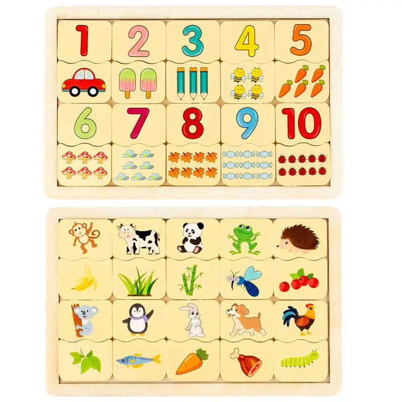 

Matching Board Toy Montessori Puzzle Early Education Puzzle Toy Counting Board Wooden Board Game Suitable for Boys Girls