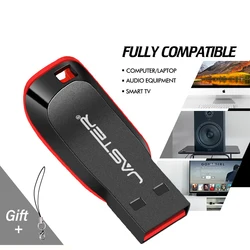 JASTER Waterproof Plastic USB Flash Drive 128GB Black Pen Drive Free Key Ring 64GB Creative Gift Memory Stick 32GB Free Shipping