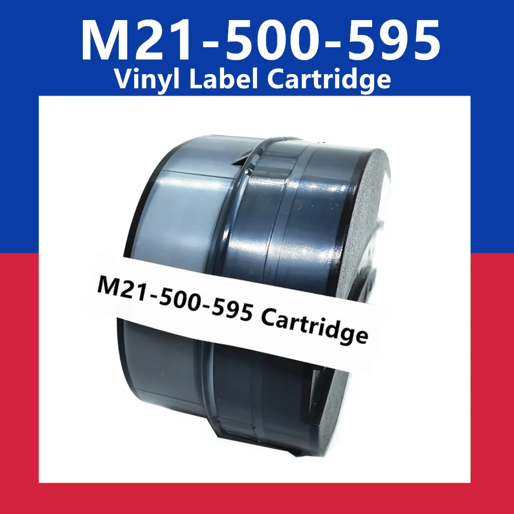 20 팩 호환 라벨 테이프 M21-500-595-WT 비닐 카트리지 리본 라벨러 핸드 헬드 프린터, 블랙 화이트 그린 옐로우 레드