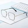 Diopter 0 -0.5 -1.0 To -6.0 Big Frame Square Minus Glasses With Prescription Women Men Metal Full Frame Nearsighted Eyeglasses 5