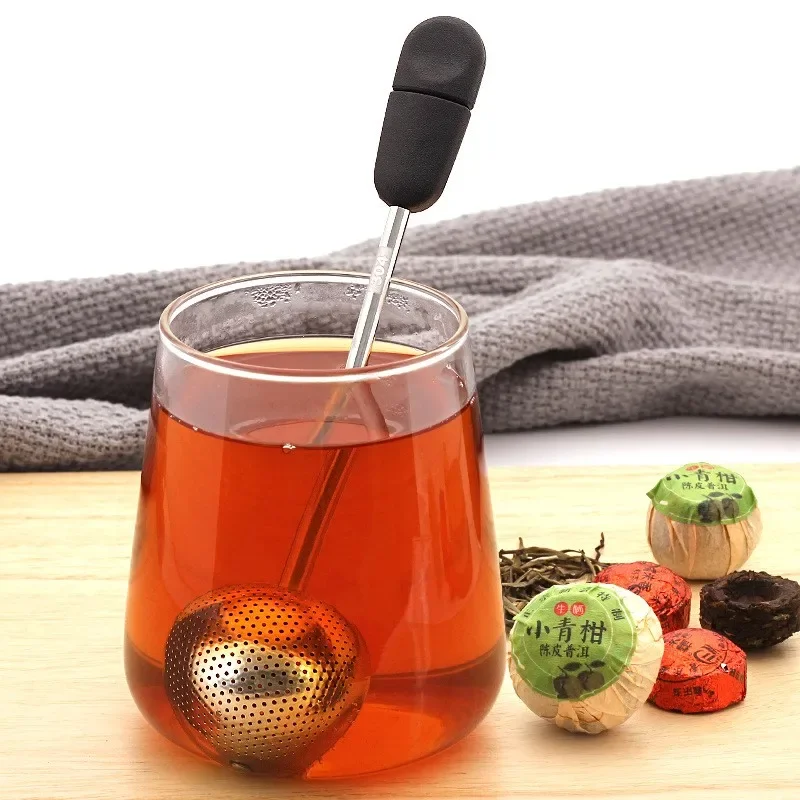 Description Picture 6 of itemMultifunction Tea Infuser Single-sided Rotating Tea Infuser Ball Tea Filter Mesh With Soft Handle Portable Fine Mesh