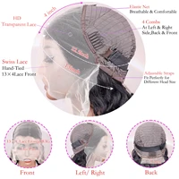 30 38 pouces Hd Transparent dentelle frontale perruque 13x4 vague de corps perruques de cheveux humains pour les femmes noires sans colle perruques lâche cheveux ondulés profonds 6