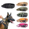 Adjustable Tactical Dogs Collar Traction Rope Military Pets Collars German Shepherd Training Medium Large Dog Pet  Accessories