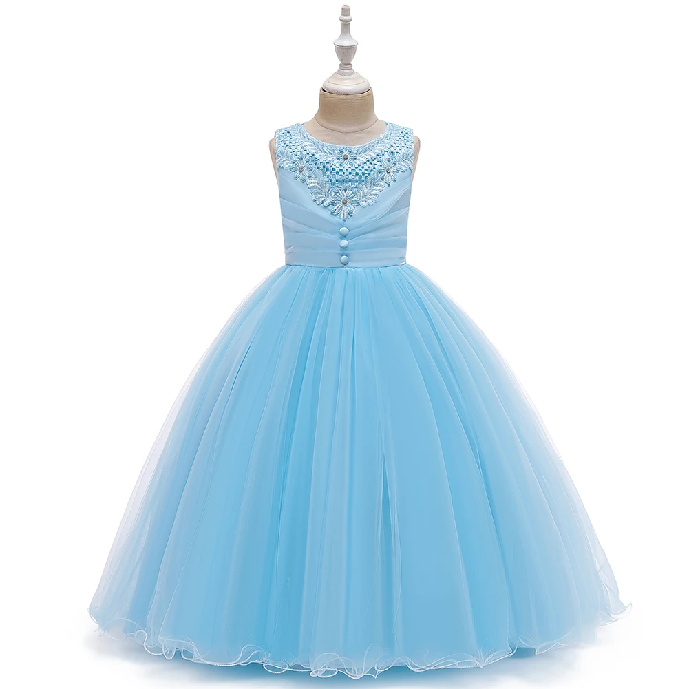 Gubotare Tween Girls Dresses Flower Girl Dress Long Sleeves Lace Top Tulle  Skirt Girls Lace Party Dresses,Blue 10-11 Years - Walmart.com