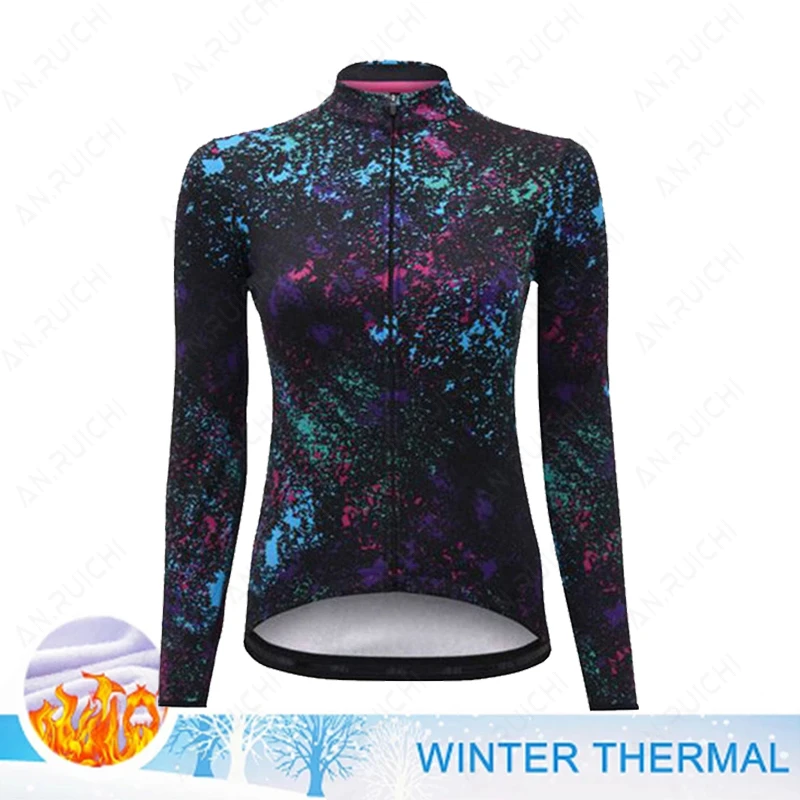 Winter Jacket Thermal Fleece Women's Cycling Jersey Clothing Mountain Outdoor Triathlon Wear Bicycle Clothes Ropa Ciclismo