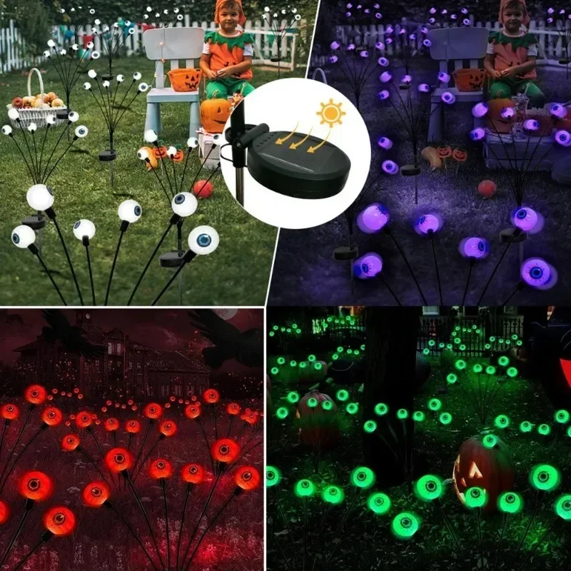 1-10PCS Halloween LED Eyeball Lights Solar Garden Lawn Lights Outdoor Scary Decoration Halloween Party Decoration solar ground lights solar led lights solar lights lawn lamp garden lighting