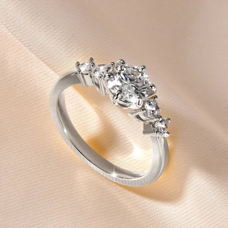 Ehhai Zertifizierter D-Farbiger VVS1 Labor-Diamant Imitations-Moissanit-Ring für Damen Verlobungsringe Hochzeit Edle Schmuckgeschenke – Detail 6