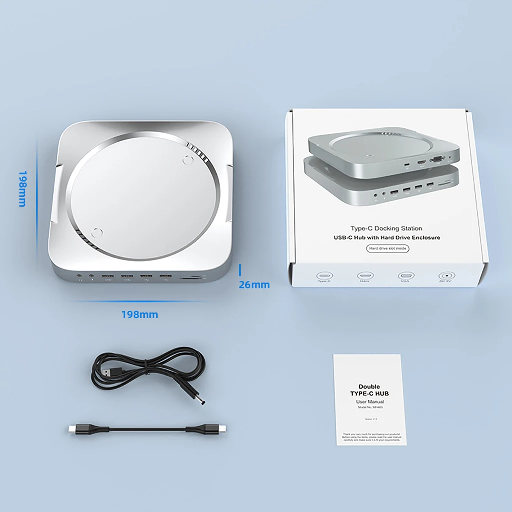 Hub Usb C Docking Hard Drive Enclosure 2.5 Sata Ssd Hdd Case Usb Vga Lettore Di Schede Docking Station Compatibile Con Hdmi Per Mac Mini