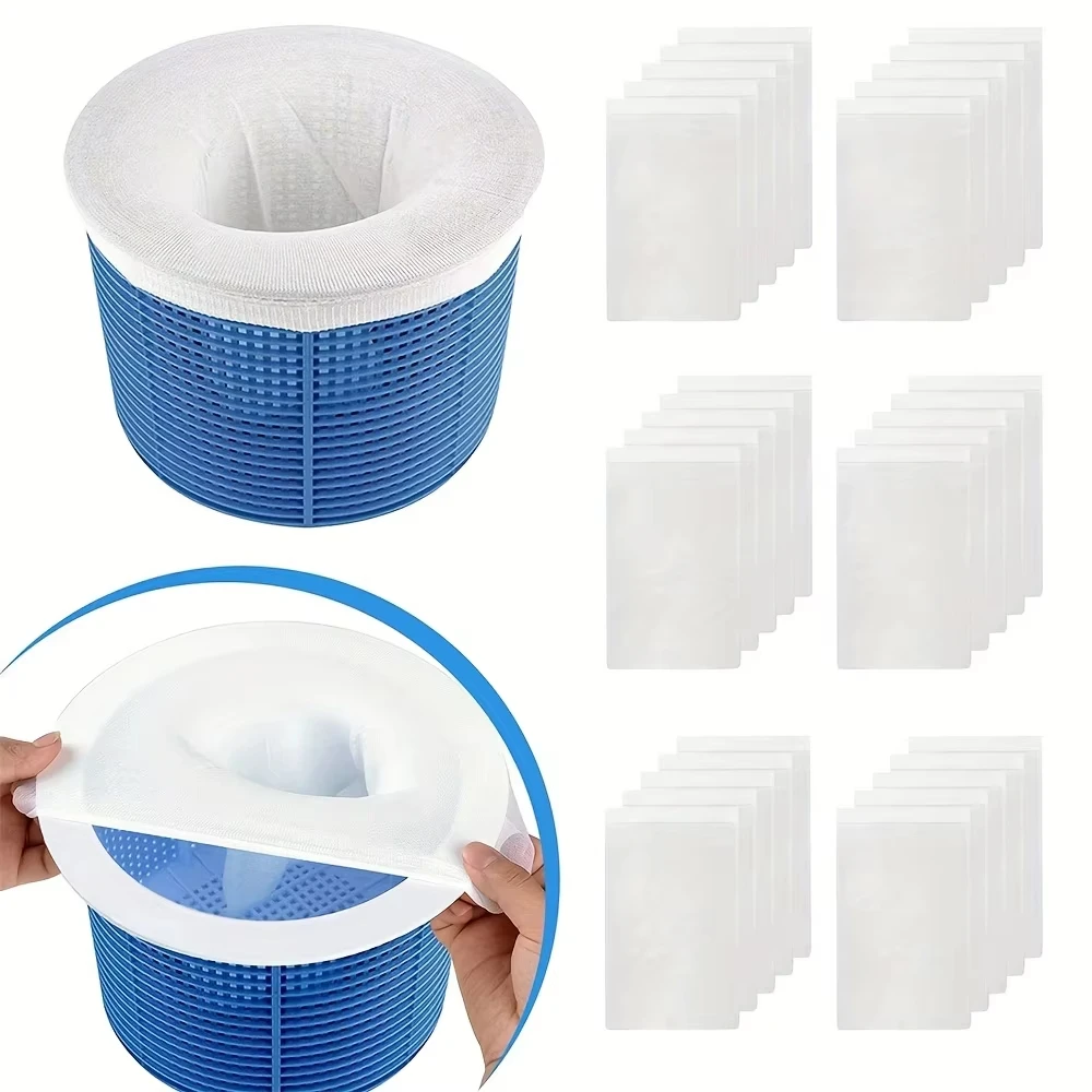 Swimming Pool Skimmer 10pcs Nylon Mesh Filters Baskets Skimmers Cleaning Tool Accessories