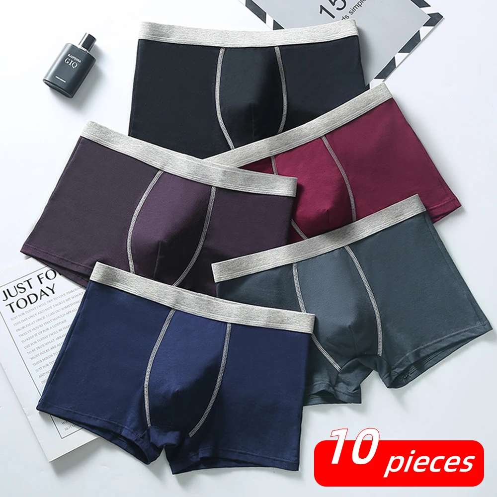 

10 Pcs 6XL Plus Size Men's Panties Cotton Boxer Men Underwear Loose Cotton Briefs Underpants Men Boxers Shorts Wholesale