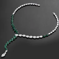 2024 Top Four Piece Nigerian Bride Zircon Women's Party Luxury Dubai Necklace Bracelet Earrings Crystal Wedding Jewelry Set 2