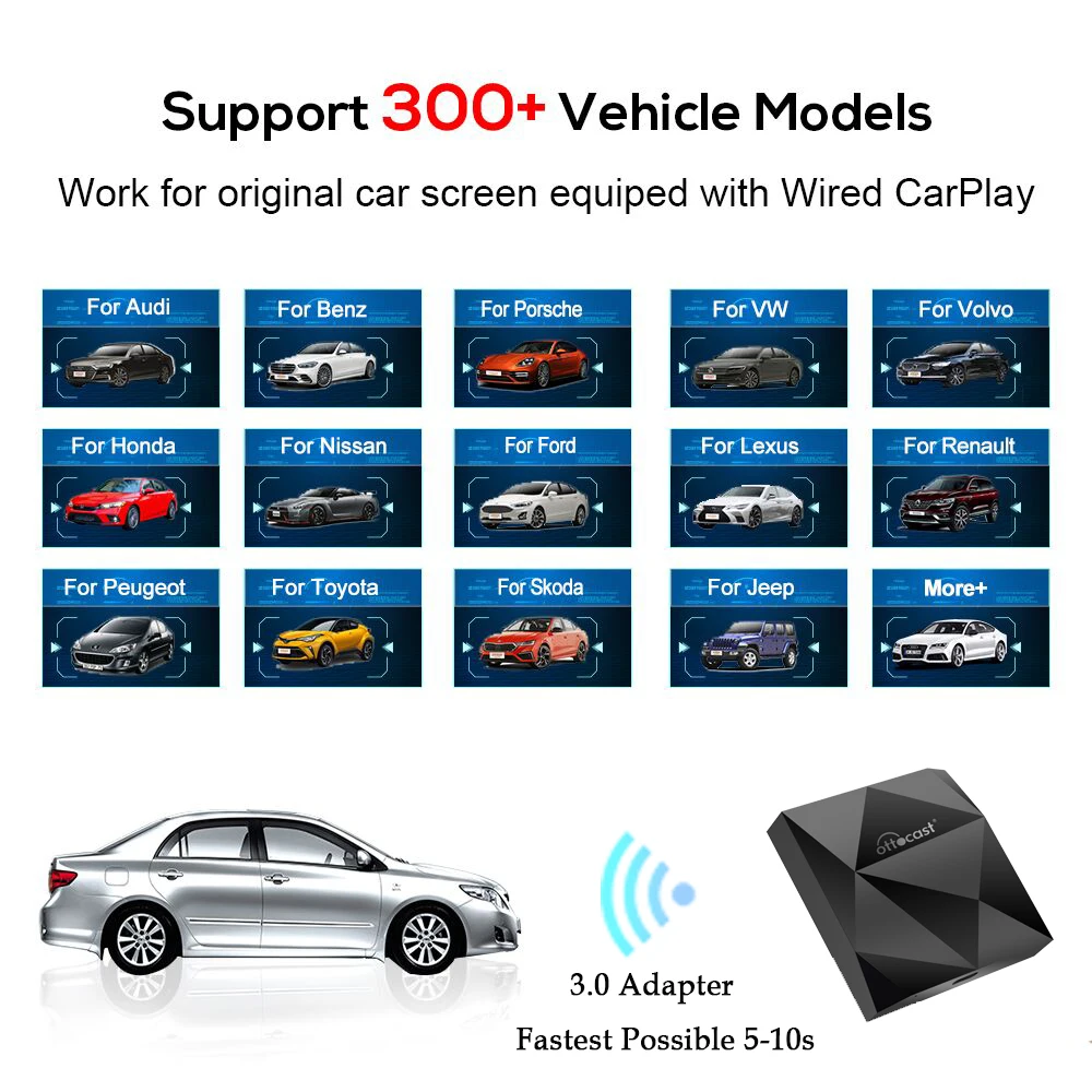 OTTOCAST Audi Proshe Benz VW Volvo Toyota   ī÷ , USB , OEM Ƽ̵ ÷̾, U2