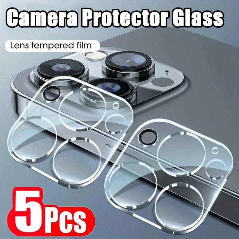 5PCS Camera Lens Protector Glass for IPhone 12 13 14 15 16 Pro Max 12 13 Mini for IPhone 14 15 Plus Tempered Glass 1
