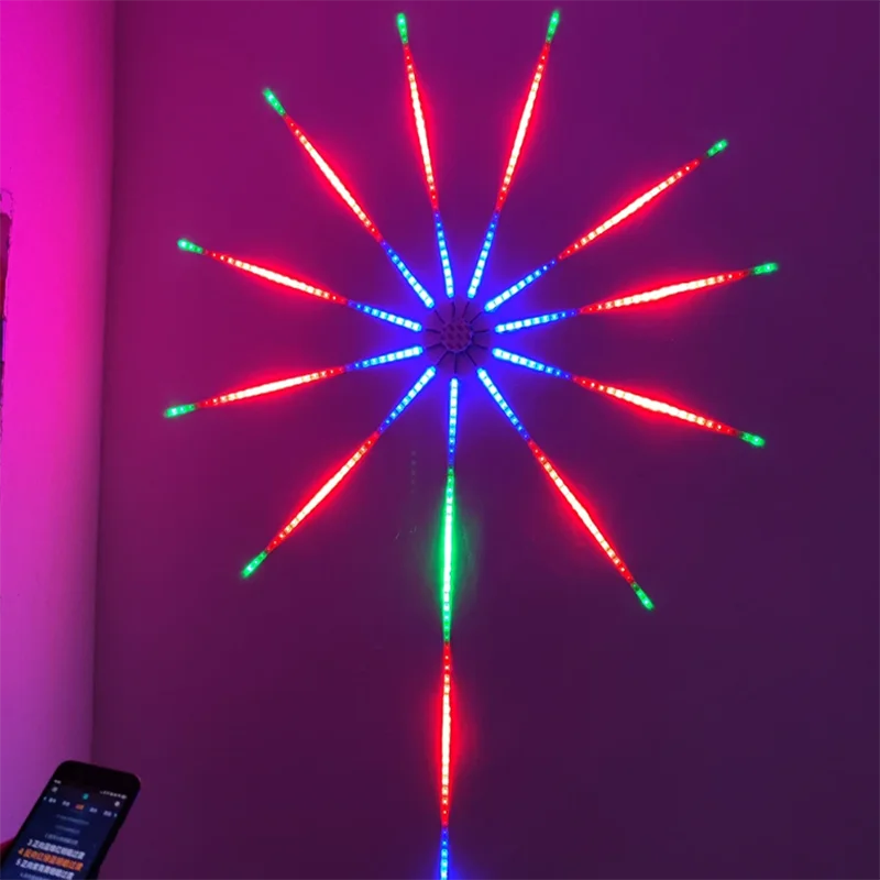 Led Strip Light Led Light Cyberpunk Style Strip Light RGB Sound Control Symphony Firework Light Wedding Christmas Music Control Full Kit Dream Meteor Lamp