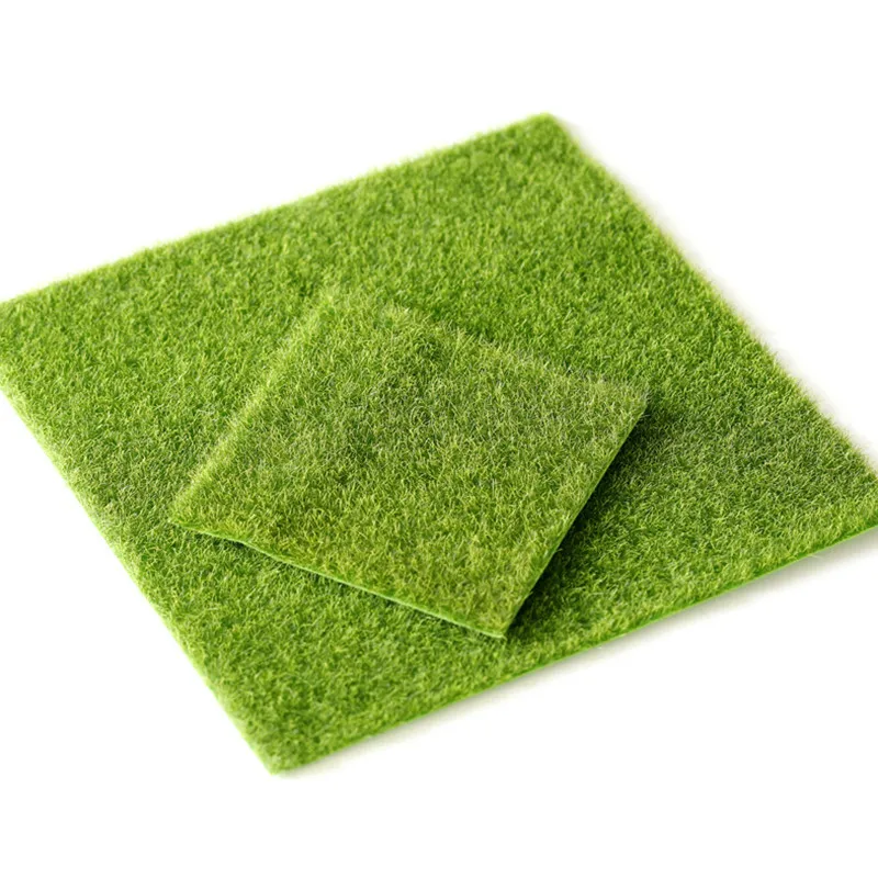 4PCS 인공 정원 잔디 잔디 요정 정원 장식 액세서리 시뮬레이션 된 잔디 15*15CM 마이크로 조경 장식