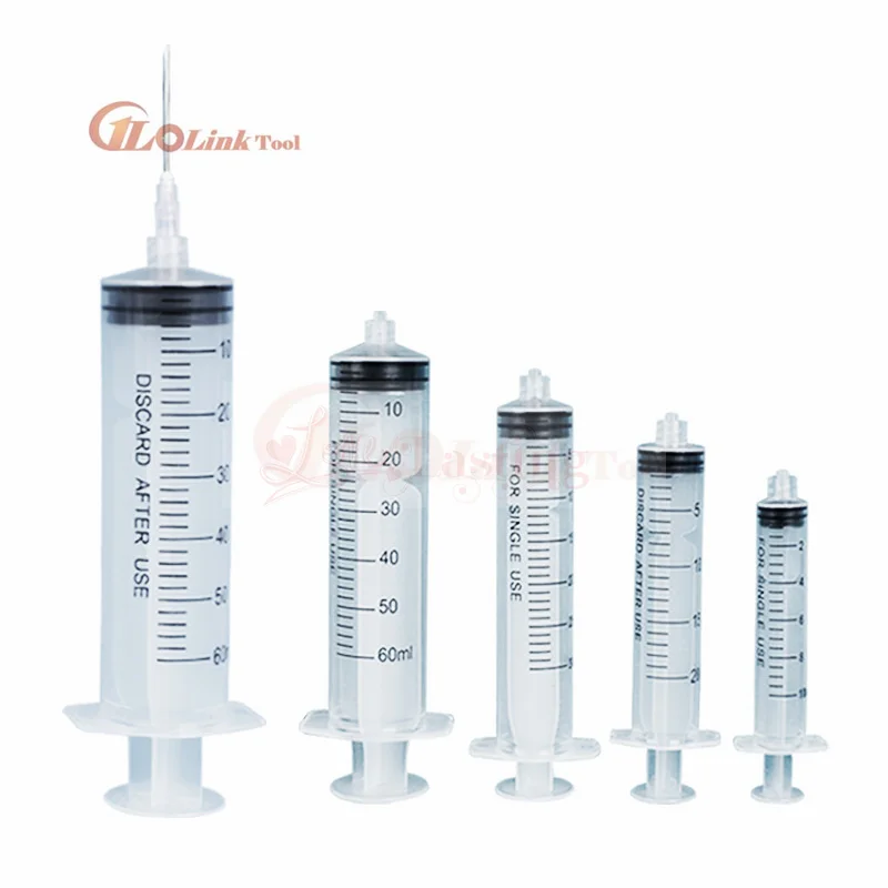Luer Lock Syringes 1ML 3ml 5ml 10ml 20ml 30ml 50ml 100ml plastic syringe Nutrient Syringe Tools Sampler Measure Tool Parts 20pcs