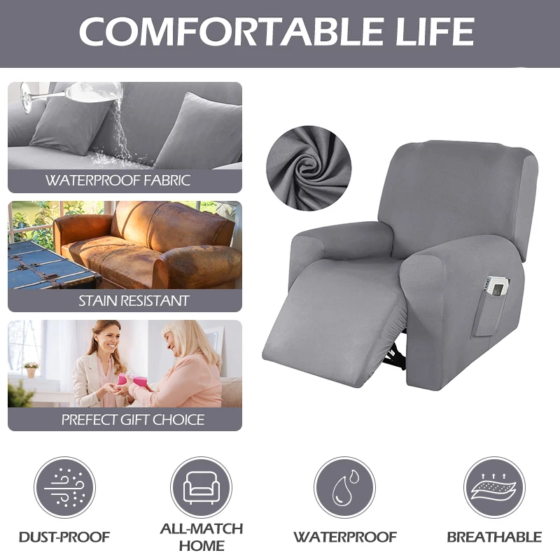 Sofa Cover Waterproof Recliner Sofa Cover Non-slip Milk Silk Sofa Covers For Living Room Single Chair Couch Cover Armchair Covers Home