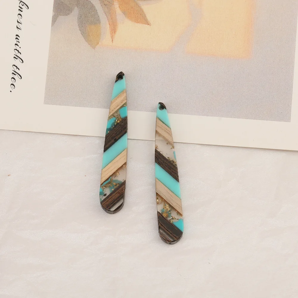 Cordial Design 50Pcs 8*44MM DIY Accessories/Hand Made/Stick Shape/Natural Wood & Resin/Charms/Jewelry Findings&Components - cordial