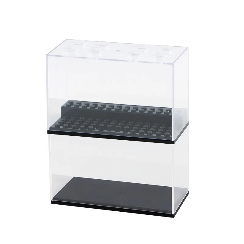 Clear Building Blocks Display Box Showcase Block Toy Transparent Dustproof Display Case Stackable Square Storage Box Organizer 4