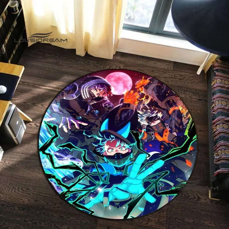 Anime My Hero Academia Carpet 3D printed Cartoon round rug living room bedroom child study room decoration round rug floor mat 3