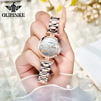 OUPINKE 3180 Women Mechanical Watch Rose Gold Luxury Elegant Diamond Watch Brand Original Dress Bracelet Women Watch Gift Box