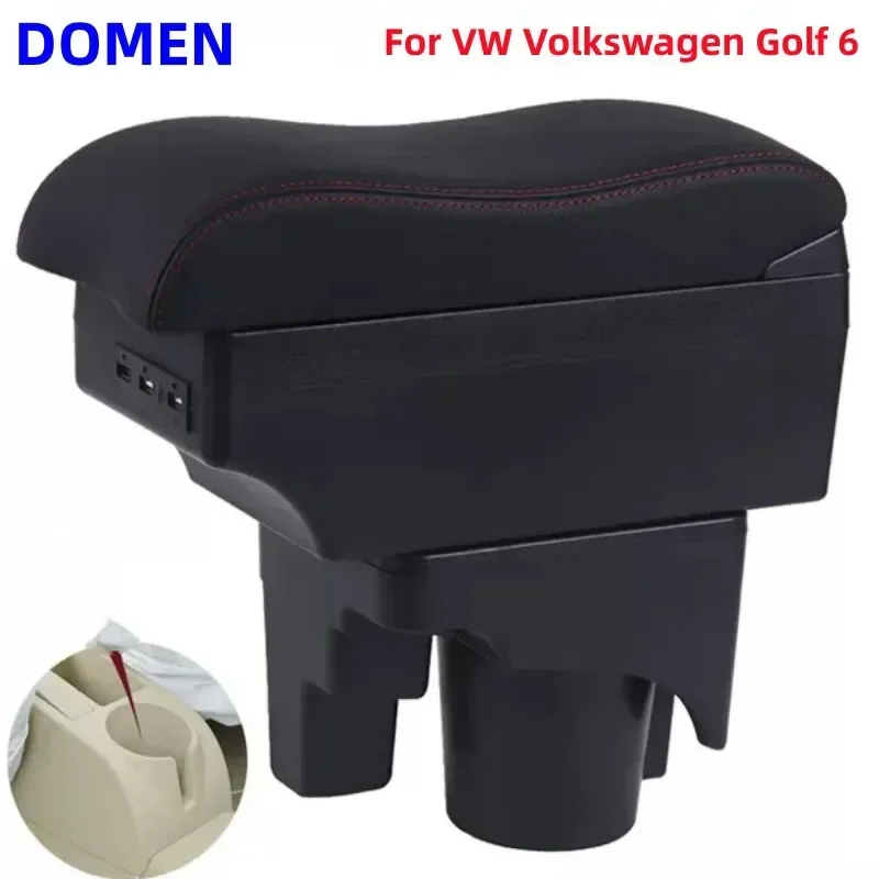 

For VW Volkswagen Golf 6 Armrest box For VW Volkswagen Sagitar Car Armrest box Retrofit USB Ashtray Car Accessories