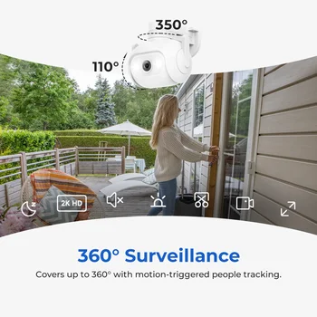 IMILAB EC5 Floodlight Camera 3MP 2K Outdoor Security Surveillance Color Night Vision Human Tracking 360° PTZ Auto Deterrence 2