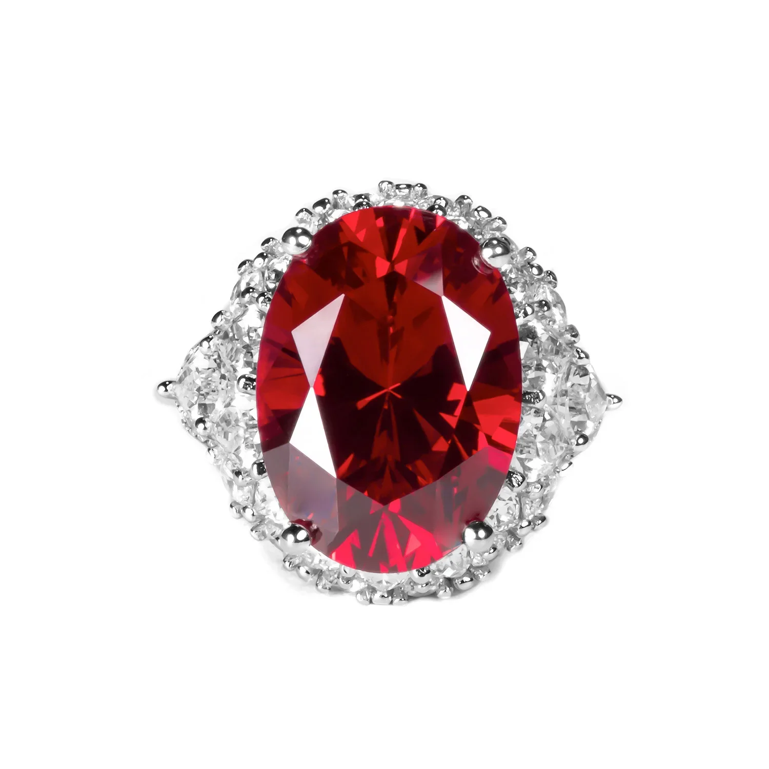 

Rich Lady's Happy Luxury 13 * 18mm Pigeon Blood Ruby RingS925 Silver Ring