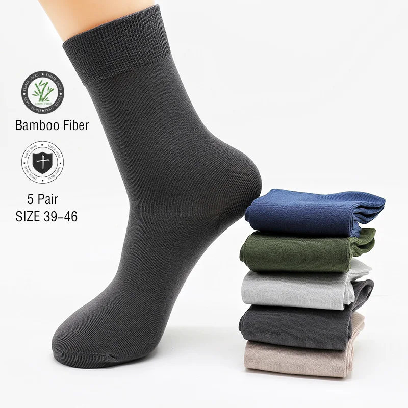 Bamboo Socks For Men Moisture Wicking Odor Eliminating Crew Work Socks